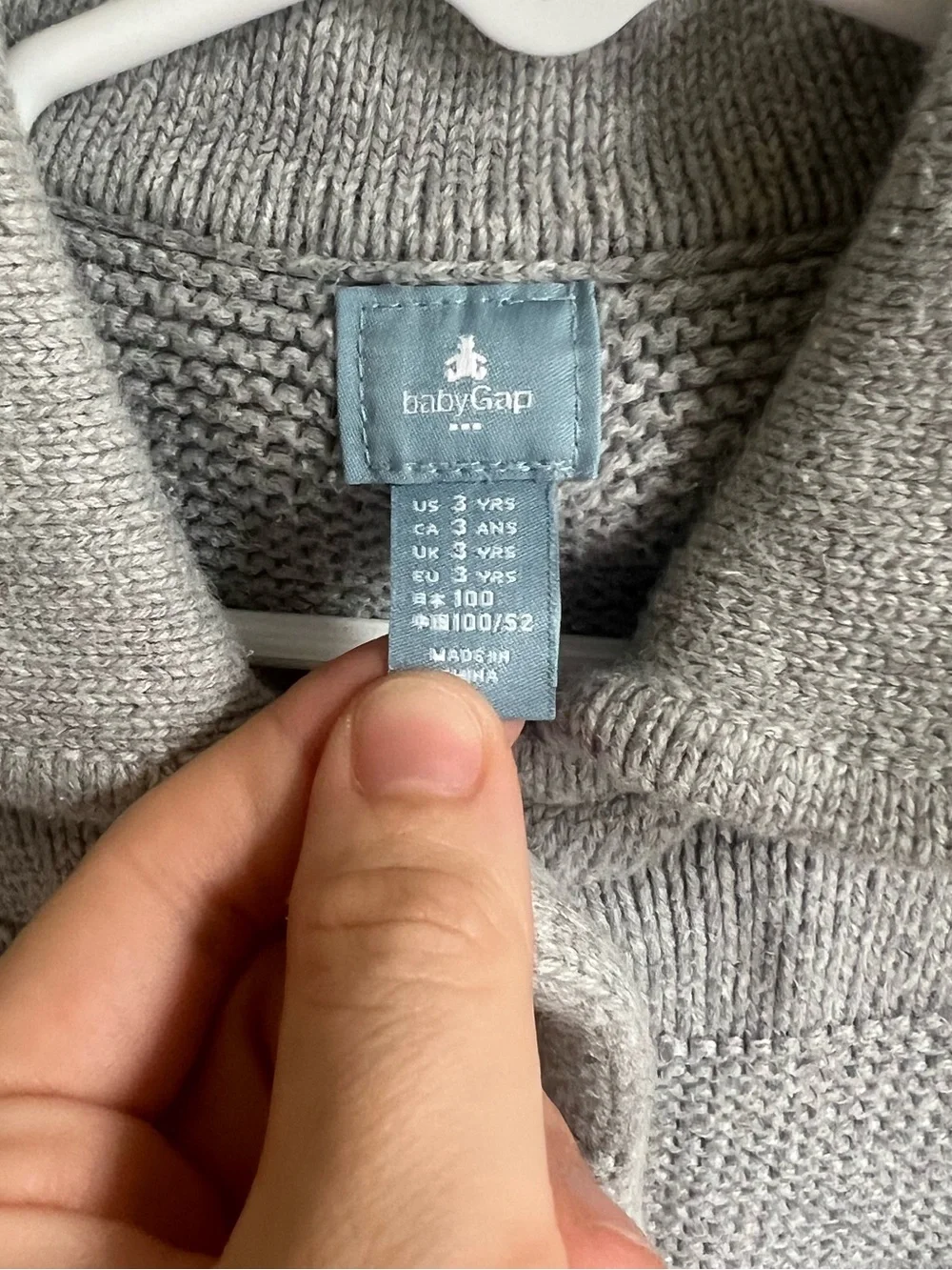 GAP Girls' Gray Knit Button-Front Pea Coat Sweater
